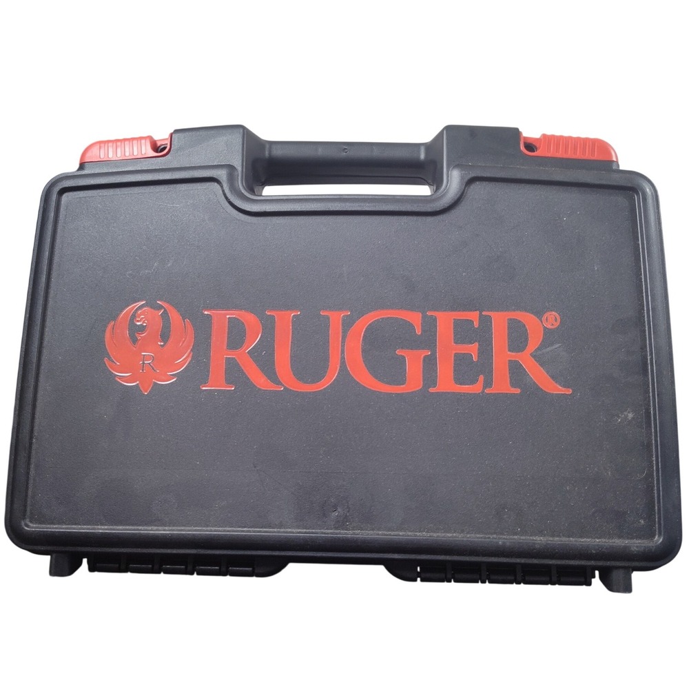 Ruger OEM Hard Plastic Pistol Case - Black & Red Heavy Duty Gun Storage